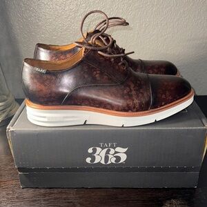 TAFT Men's Espresso Leather Shoes Size- 9.5